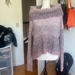 American Eagle Knitted Off Shoulder Cowl Neck Sweater